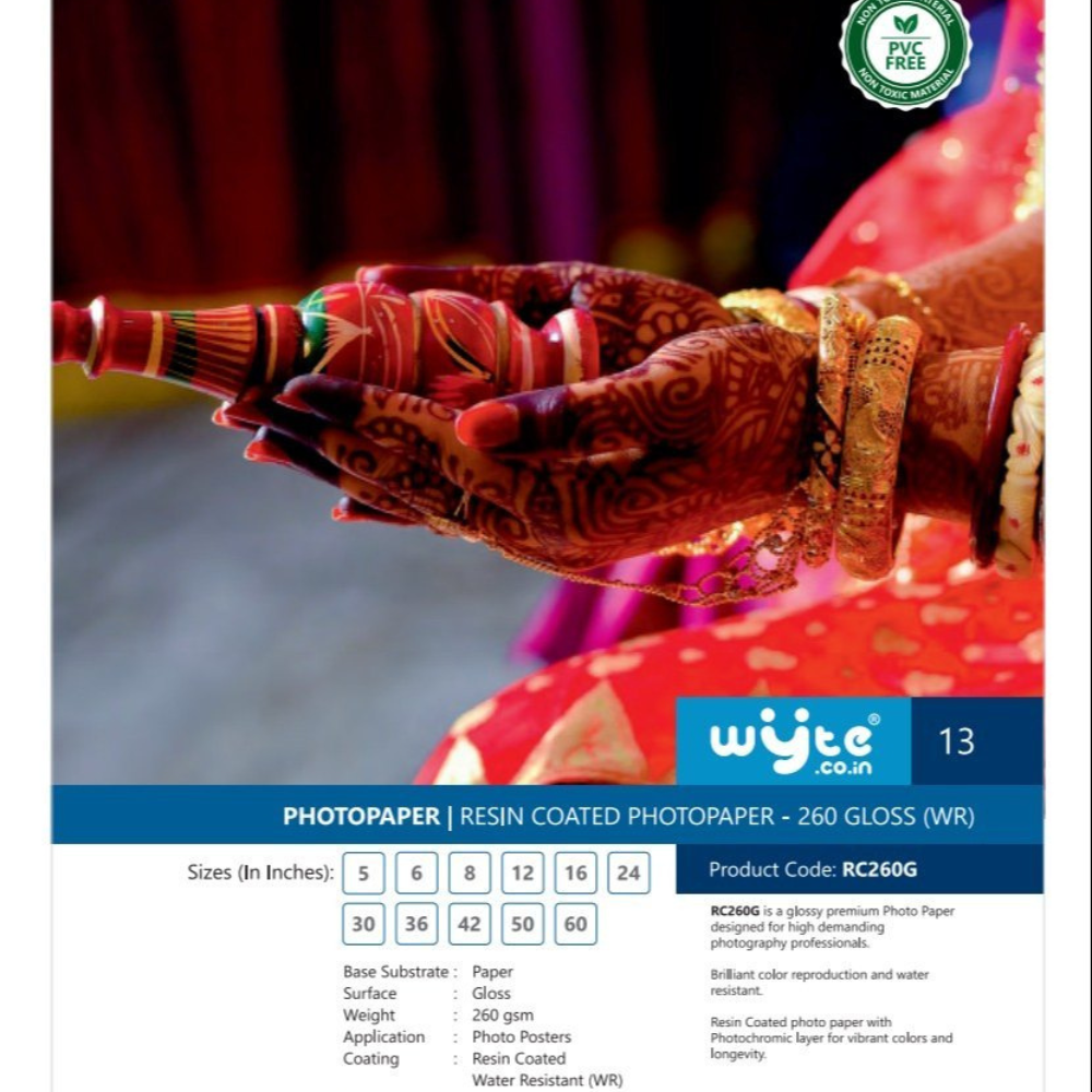 260 Glossy GSM (WR) Resin Coated Photopaper WYTE